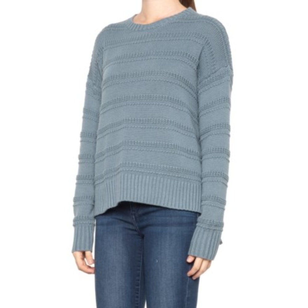 Cupcakes & Cashmere Dusty Blue Cable Knit High Low Sweater Sz Medium